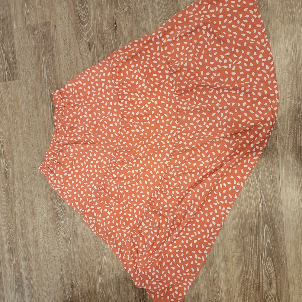 Orange and White Patterned Skirt